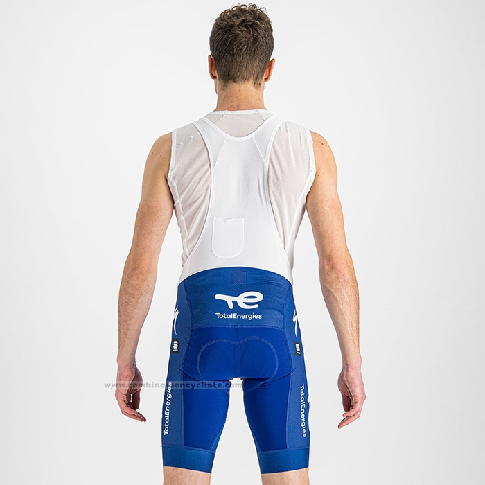 2022 Maillot Cyclisme Direct Energie Blanc Jaune Bleu Manches Courtes et Cuissard